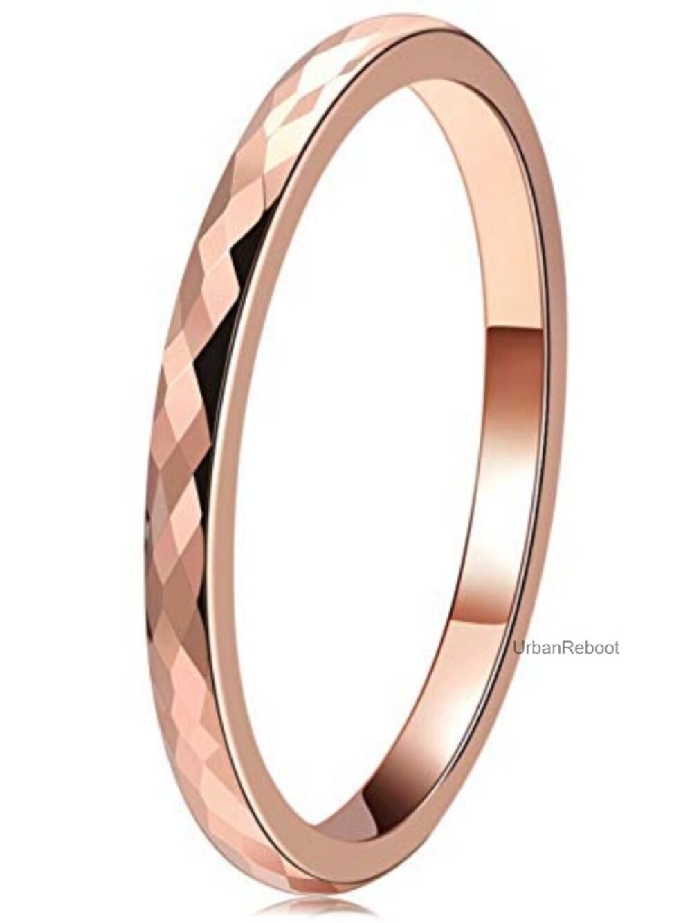 Tungsten Carbide Hammered Wedding Band Ring Comfort Fit